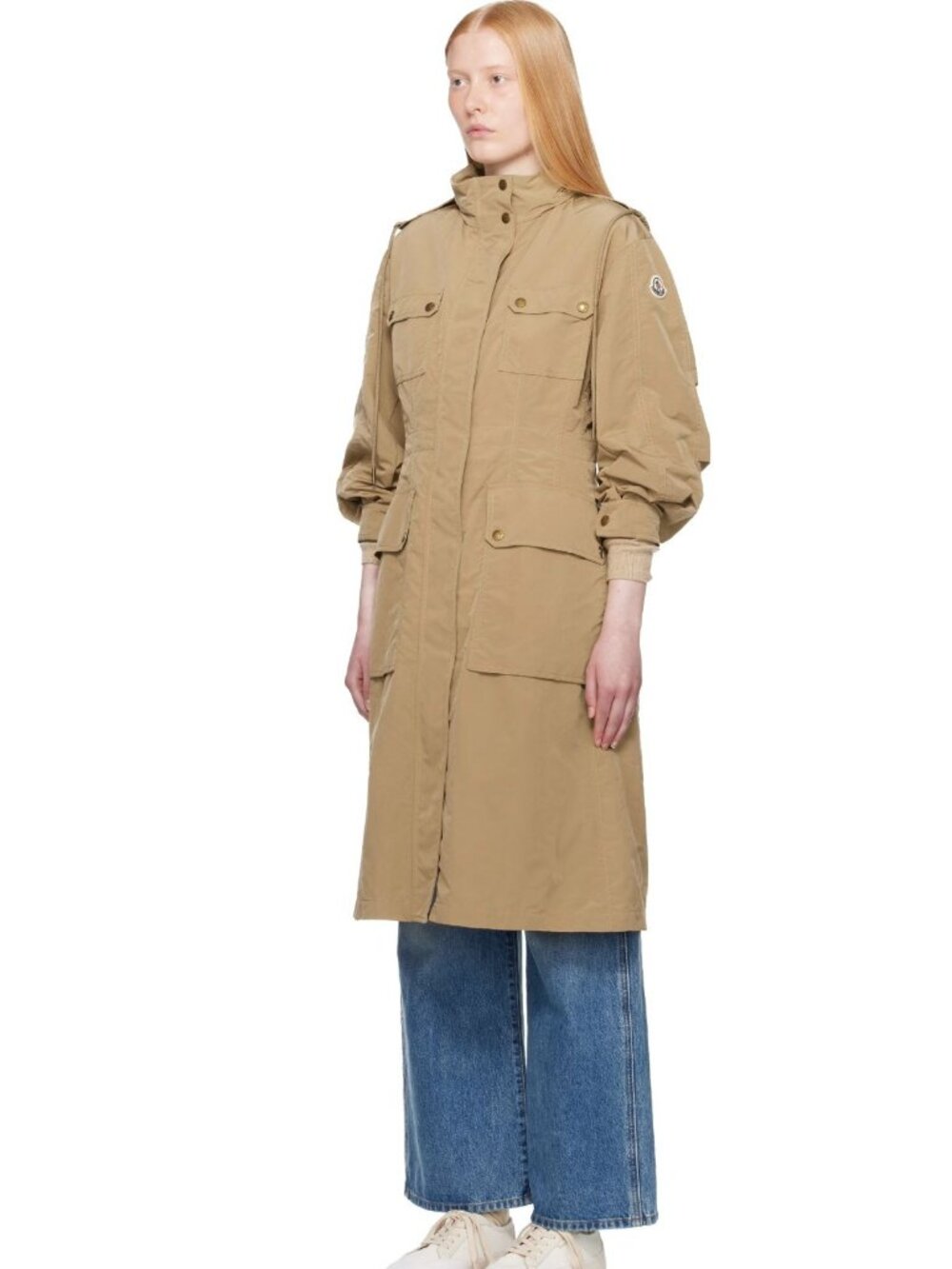 New MONCLER Nantes Shell Parka Coat Size 4 Hooded Long